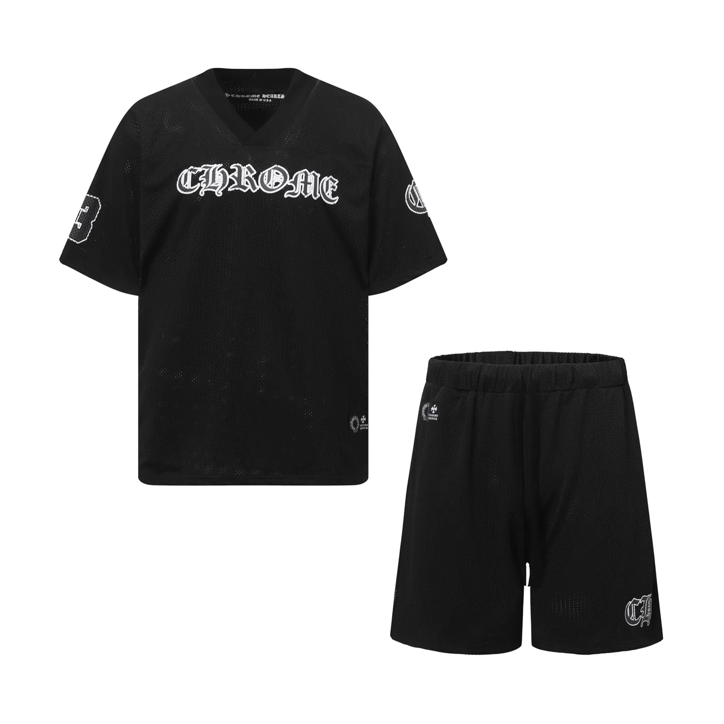 P160 Chrome Hearts CH Chrome Hearts popular Sanskrit printed mesh double-layer ice hockey jersey sports suit. Uses direct injection imported machine printing. Hardware and accessories are all milled and customized. Correct configuration. Black 2025 Chrome Hearts authentic packaging. 280 grams of custom-dyed double yarn cotton. Large version. Loose and stylish. Different from lower versions. Slim and long version with upper body and hips. 100% commitment: top quality. Not fast food. The highest version on the market. Top quality - different from ordinary versions on the market. If you care about quality, you should also respect the price. Absolutely 0 after-sales service and 0 return rate so far. It’s hard not to love the style - 280g double yarn cotton custom dyed fabric - Correct high-density main mark, washed tag, hand-sewn